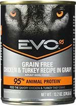 Evo 95-Percent Chicken & Turkey Dog Food 13.2 Oz Can