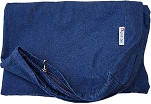 Heavy Duty Navy Blue Denim Jean Dog Pet Bed External Duvet Cover for Small Medium to Extra Large Pet Bed - Replacement cover only