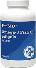 Pet MD Omega-3 Fish Oil Softgel Dog Supplement, 180 count