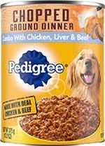 Pedigree Chopped Ground Dinner With Chicken, Beef & Liver Canned Dog Food